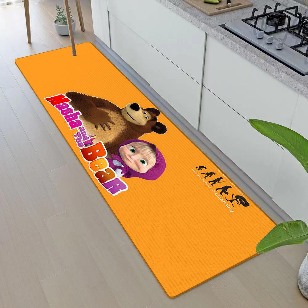 Entrance Front Door Doormat M-Masha And The B-Bears Non-slip Kitchen Rug Living Room Rugs Balcony Bathroom Foot Mat Floor Mats