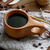 Nordic Style Wooden Camping Cup Beech Wood Cup Outdoor Hiking Backpack Cup Tea Coffee Mug Portable Travel Wooden Mug Drinkware