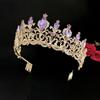 New Violet Rhinestone Bridal Crown Bridal Headdress with Headband