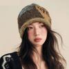 Autumn And Winter Retro Brown Stacking Hat Women'S Ear Protector Warm Wool Hat Pullover Hat Korean Version Versatile Cold Hat Big Head Circumference