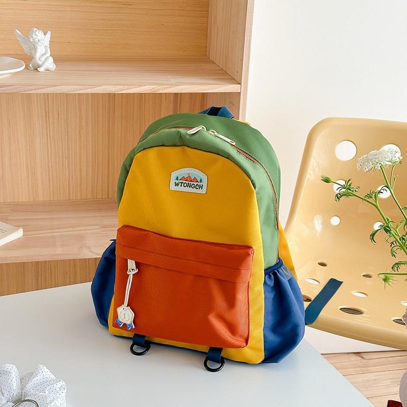 Children s schoolbag Korean version burden reduction contrasting letters backpack boys and girls backpack kindergarten schoolbag