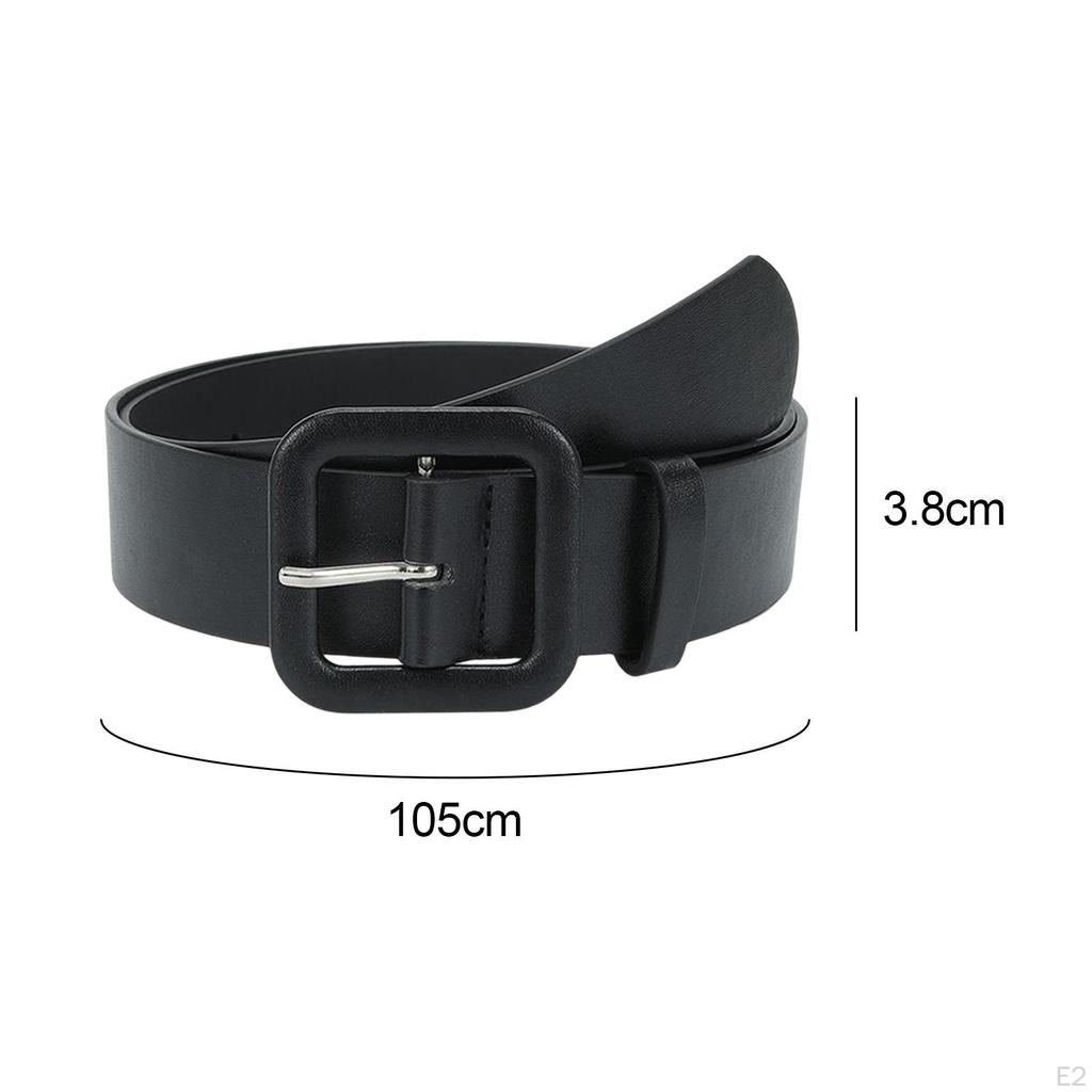 Fashion Jeans Belt Solid Pin Buckle Decor Adjustable Belts Girls Waistband PU Leather for