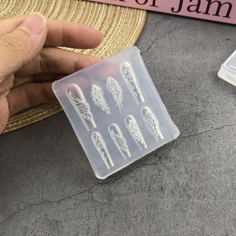 

1 шт. Каваий Форма для силиконовых ногтей в виде крыла бабочки, Многоразовые шаблоны, Стемпинг, 3D DIY дизайн, Детали для нейл-арта, Украшения, Инструменты