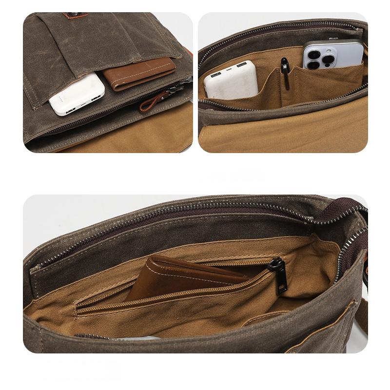 New Vintage Canvas Shoulder Bag Casual Men's and Women's Crossbody Bag Handheld Camera Bag Postman Bag for Out-of-home Travel