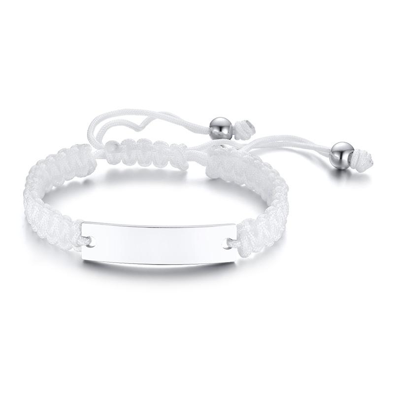 

Women Men Bracelet Custom Engraving DIY Braided Bracelets Adjustable Hand-Made Braid Rope Bangles Personalized Valentine s Day No Word