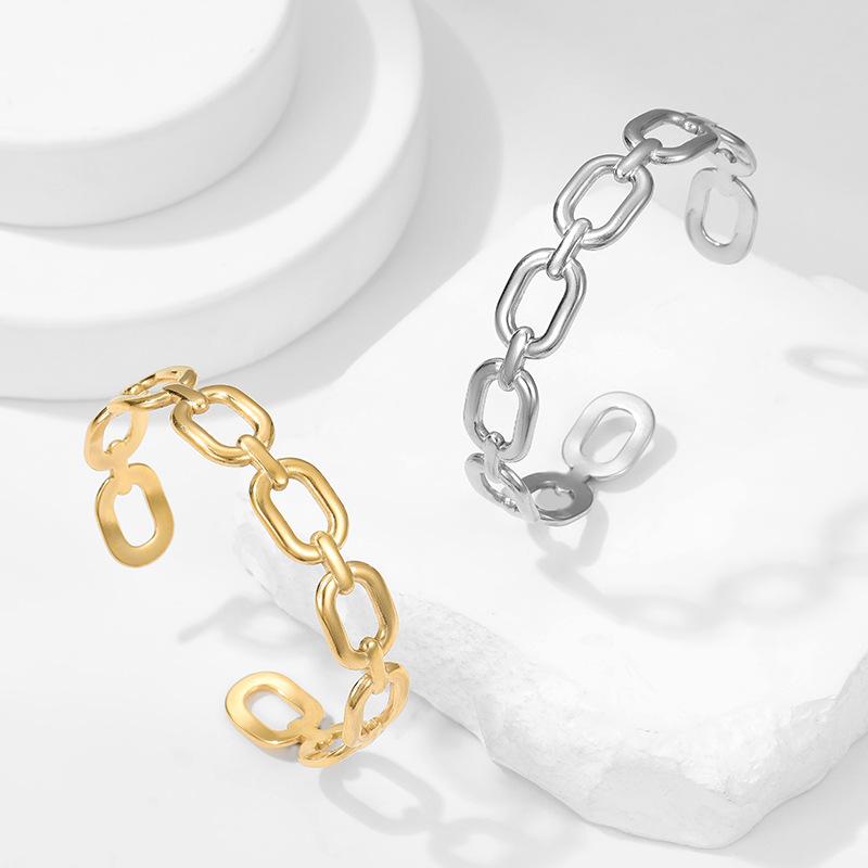 Hypoallergenic Minimalist Bracelet Female Simple Stainless Steel Open Bracelet Individual Cold Wind Niche Does Not Fade
