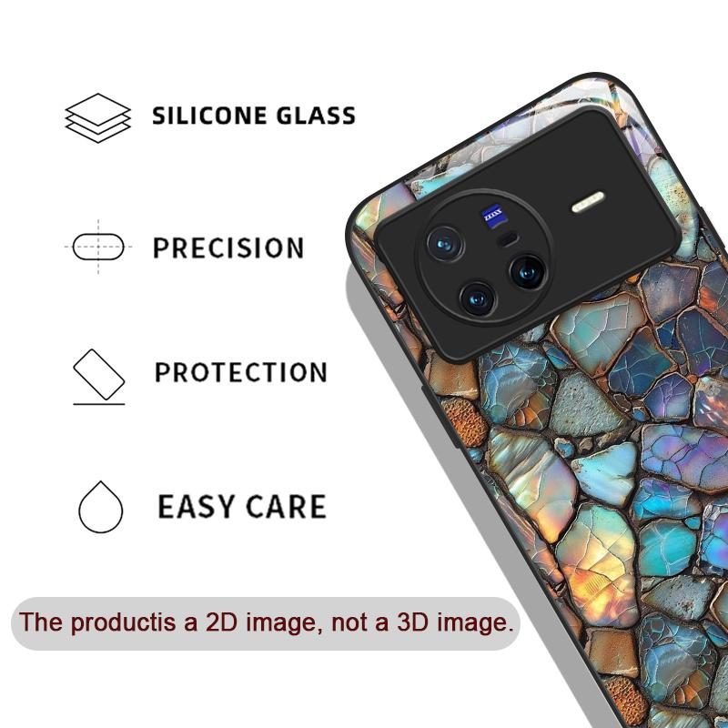 Stylish Purple-Crystal Marble Texture Tempered Glass Phone Case for OPPO Reno 13F 12 11 10 ProPlus Find X8 X3 Lite A58 A94 Cover