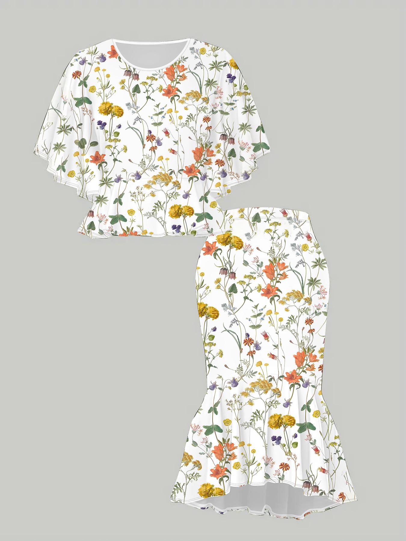 

Классический тотемный женский принт с 3D-цветами, Модный большого размера, Элегантный, Универсальный для всех сезонов. Футболка, Юбка и Комплект 6XL оранжевый