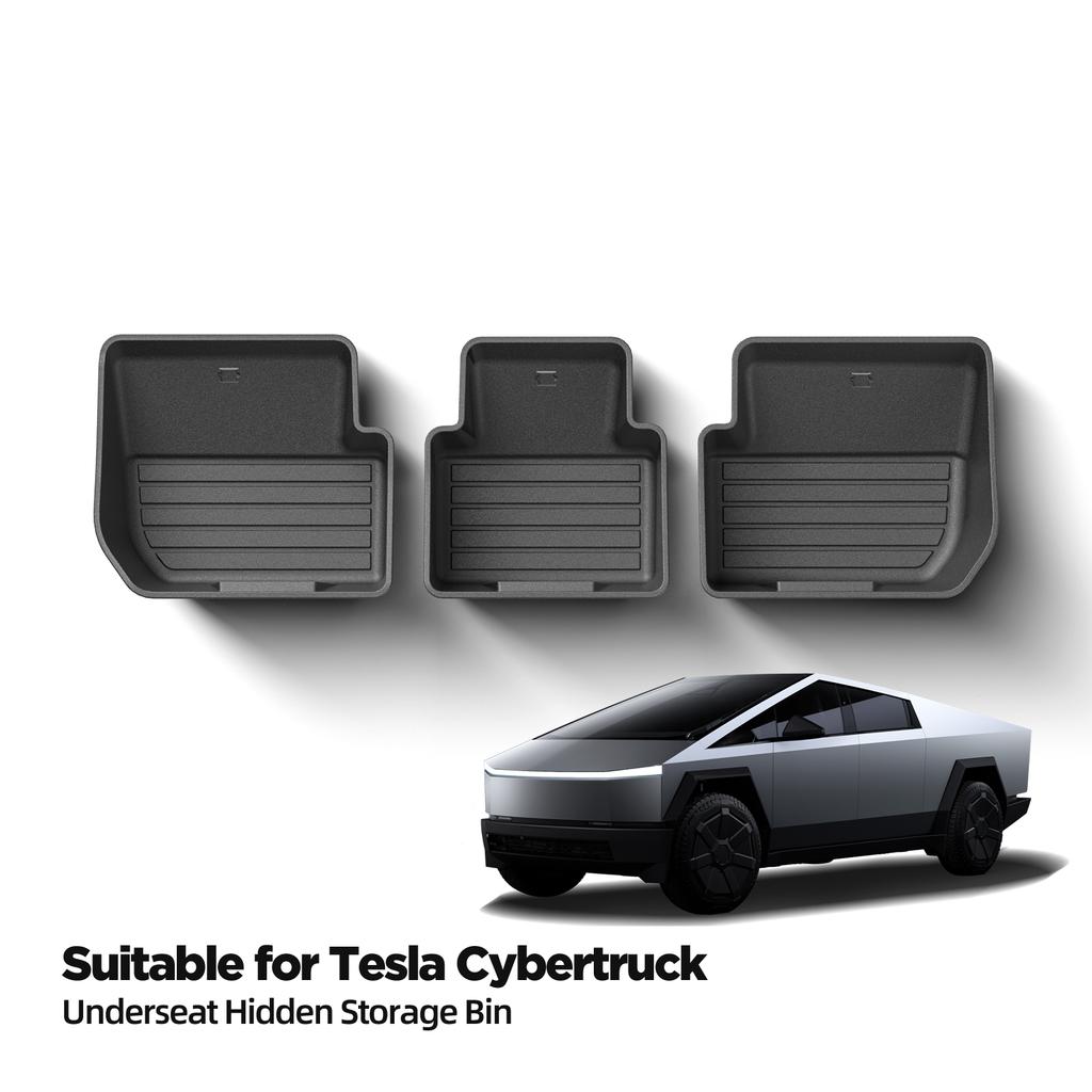 for Tesla Cybertruck 2025-2025 Under Seat Storage Box Car Interior Accessories Rear Seat Lower Box Case Organizer 3Pcs