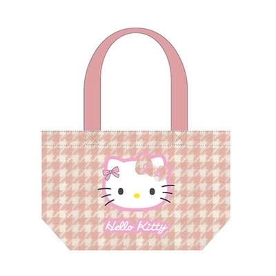 K Company Hello Kitty Mini Tote H190 X W300 X D100mm (Houndstooth Series) Bag, Pink, KTC-MT-PK,