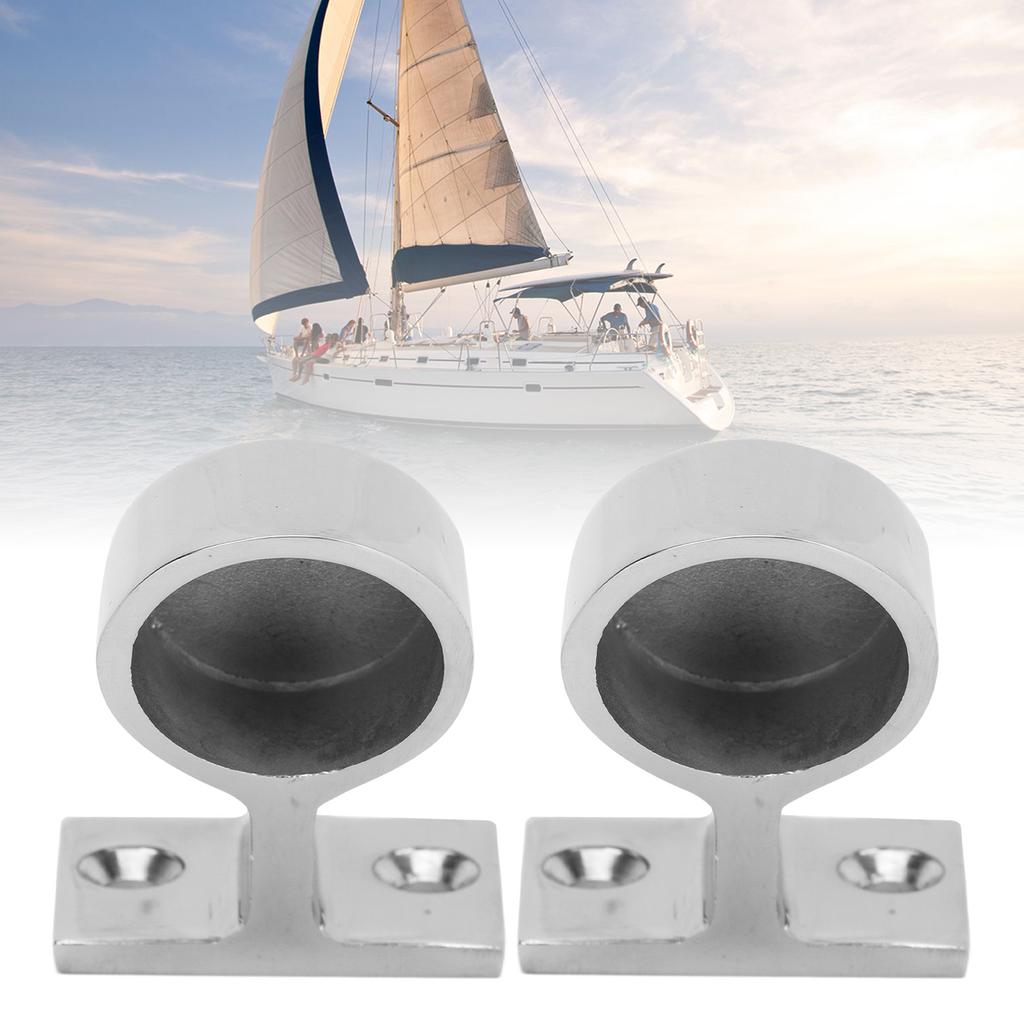 2PCS Stanchion Hand Rail Fitting 316 Stainless Steel Mirror Polishing Rustproof for Boat Yacht Marine
