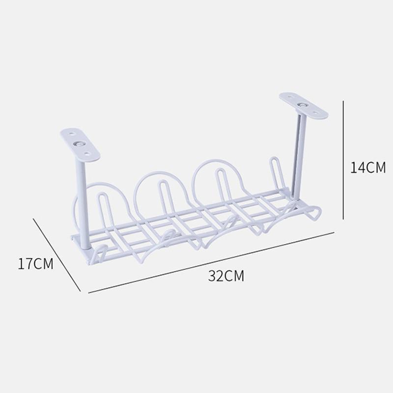 Home Office Desk Wire Organizers Under Table Storage Rack Cable Rack Table Bottom Rack Outlet Holder Hanging Rack Line Organizer
