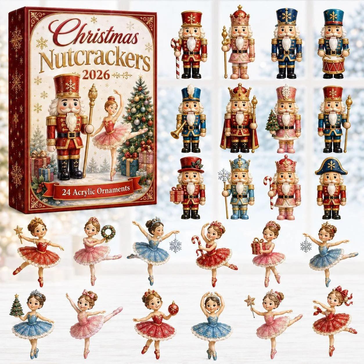 24-Tage Mini Weihnachtsstein-Ornament Adventskalender, Einzigartige Designs, Baubare Steine, Aufhängeschlaufen Enthalten, Feiertagskalender