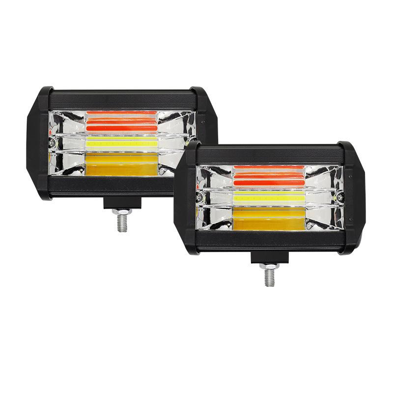 72W COB LED Light Bar For Off Road Truck Car Fog Work With White Yellow Amber