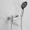 Brass Bathtub Shower Faucet Set Bathroom Single Handle Wall Mounted Bath Tub Mixer Tap with Handshower and Swivel Spout