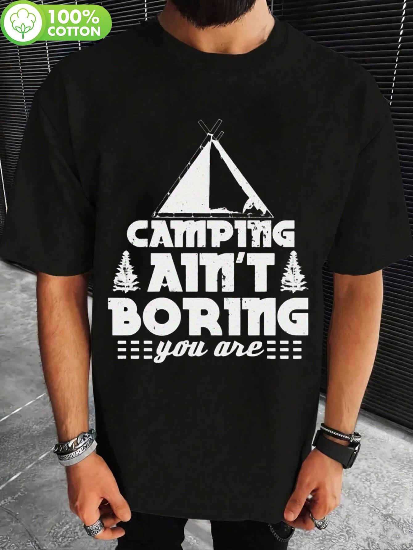 Camping Ain t Boring Graphic Tshirt - Cotton S