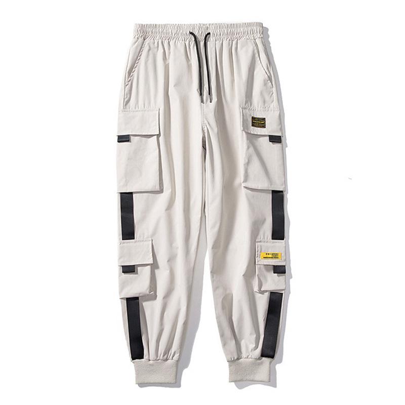 Women Loose Cargo Pants Multi Pockets Elastic Waist Casual Lady Trousers Plus Size