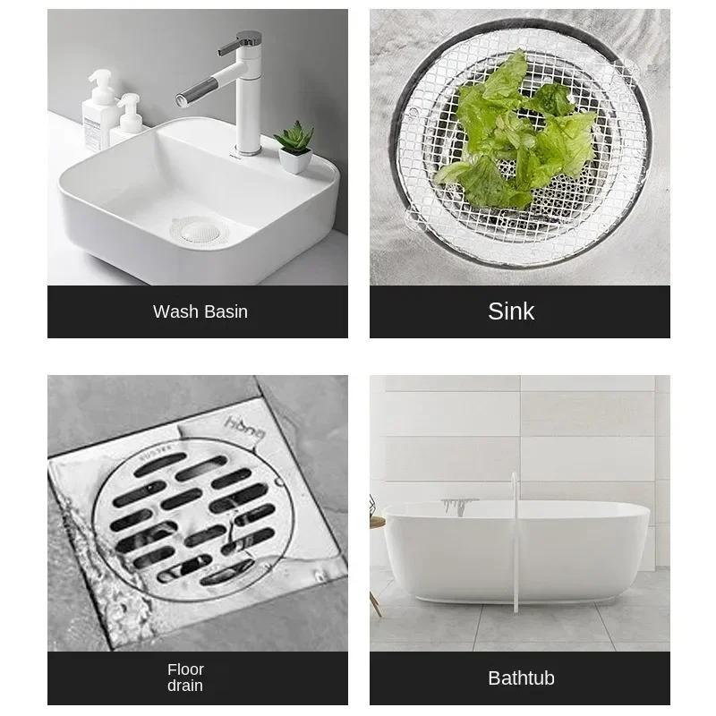 5/50PCS Disposable Floor Drain Sticker Anti-blocking Filter Screen Hair Catcher Drain Stopper Cover Kitchen Bathroom Accessories