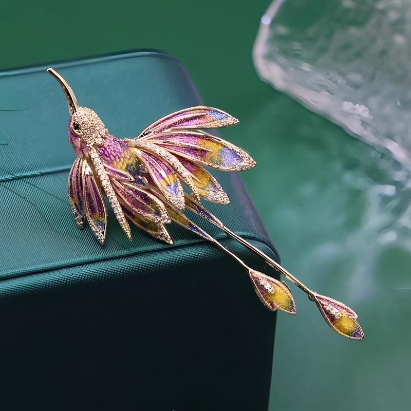Enamel Phoenix Brooch, Retro Chinese Style Brooch, Niche and Light Luxury Design Sense Brooch