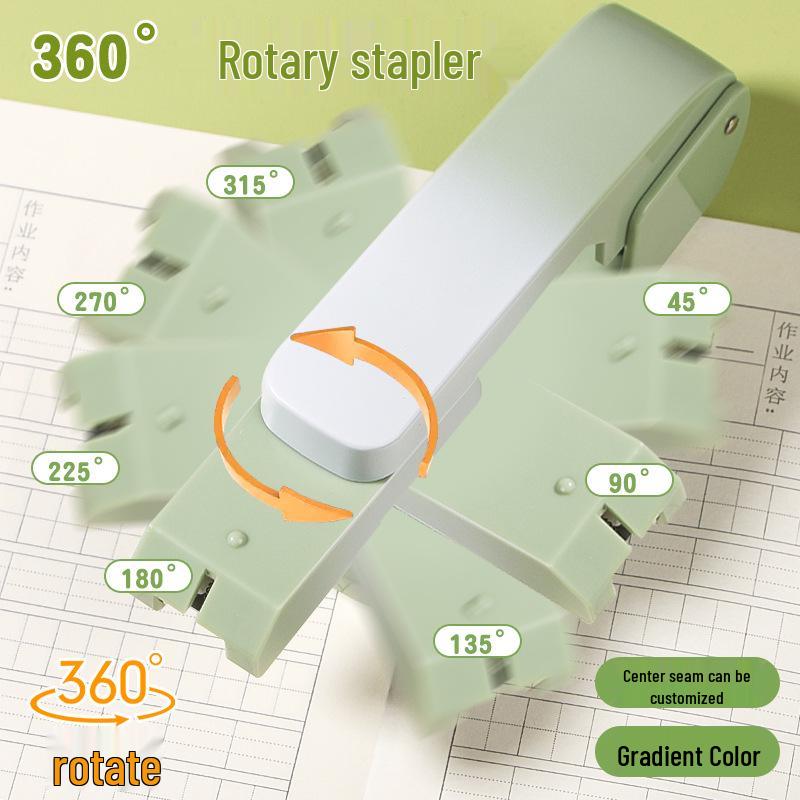 Gradient Color Rotatable Stapler: Large, Effort-Saving, Portable Student & Office Stitching Tool