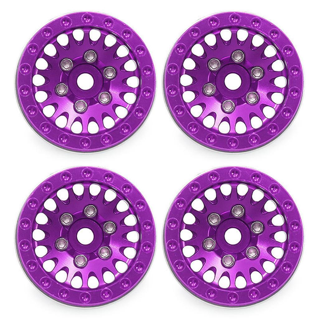 4pcs 1.0 Inch Beadlock Wheels for 1/18 Remote Control Crawlers SCX24 and TRX4M Remote Control Car Parts