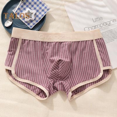 Pánske boxerky Šortky s elastickým pásom v strednom páse Spodná bielizeň Pruhovaná potlač Patchwork Farba U-konvexné nohavičky