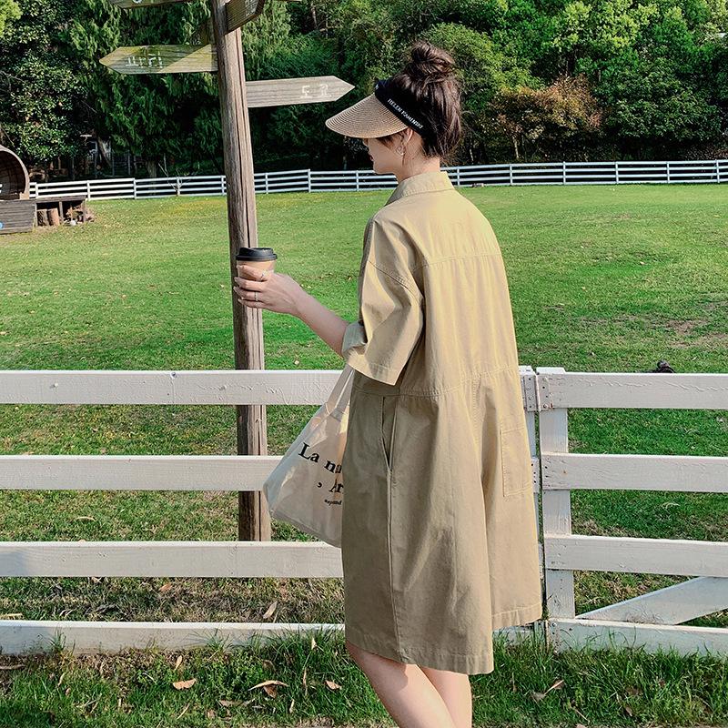 Women's Khaki Sweet & Salty Loose Straight Wide-Leg Shorts for Summer