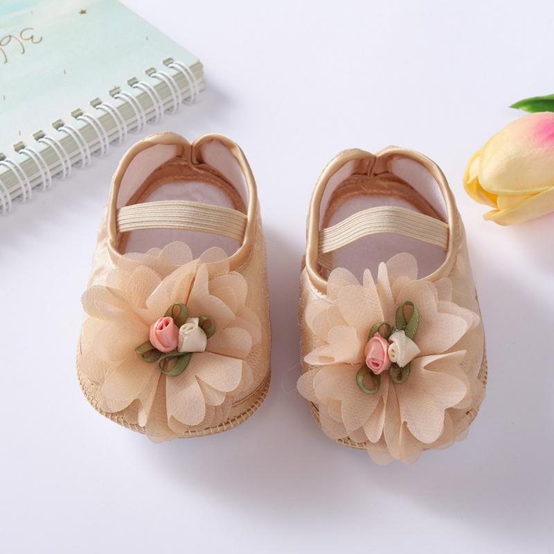 Dětské princeznovské boty s květinovou dekorací, vycházkové boty
