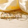 Zircon Leaf Cuff Gold Color Bangle Exquisite Stainless Steel Adjustable Thin Bracelet for Women Simple Elegant Party Jewelry