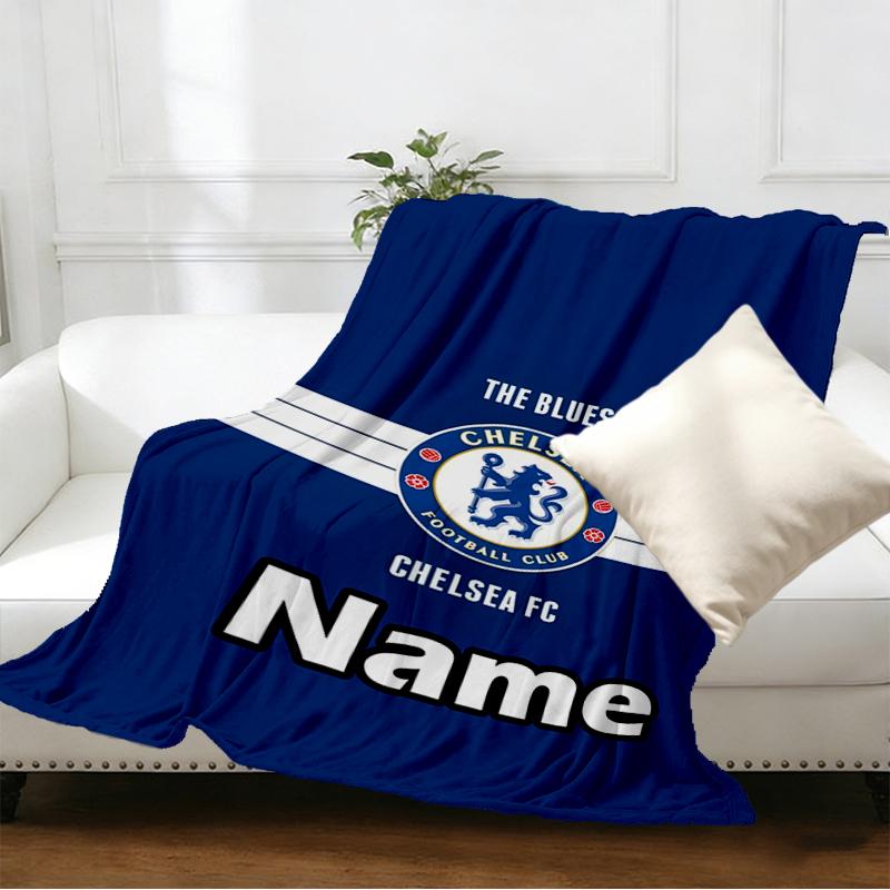 Custom Name Personalized Chelsea F.C Print Blankets, Home Decor, Bedroom, Sofa, Camping, Couch, Gifts for Birthday Christmas