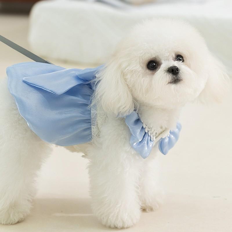 New Spring and Summer Dog Clothes Small Dog Bichon Teddy Bow Skirt Thin Princess Skirt Pet Clothes
