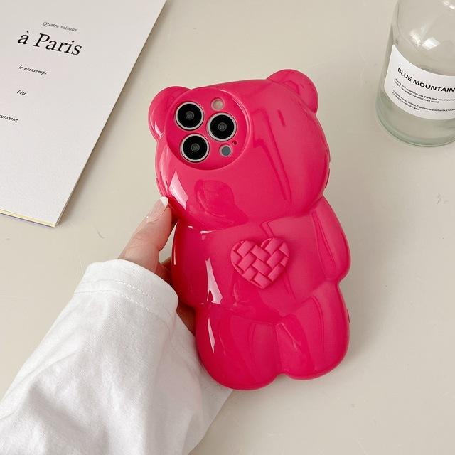 

Для Iphone 14 милый 3d мультяшный медведь Claer чехол для телефона для Iphone 13 11 12 Pro Max X Xr Xs мягкая прозрачная противоударная задняя крышка For iPhone 13