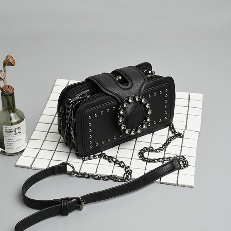 Luxury Handbags For Women Diamonds Crossbody Bags Vintage Square Bag Tote Casual Brand PU Leather Handbag Ladies Bag
