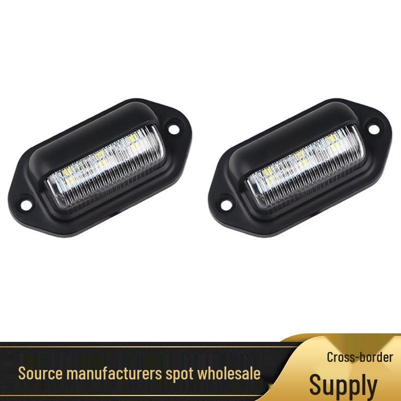 6 LED Car License Plate and Trailer Side Marker Light, 12V-24V, for Truck, RV