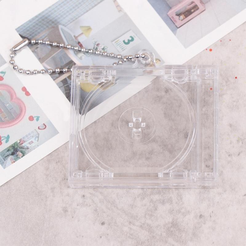 Blank Disc Case Keychain Disc Album Keychain Music Album Keychain Blank Disc Case Pendant for Keychain Decorations