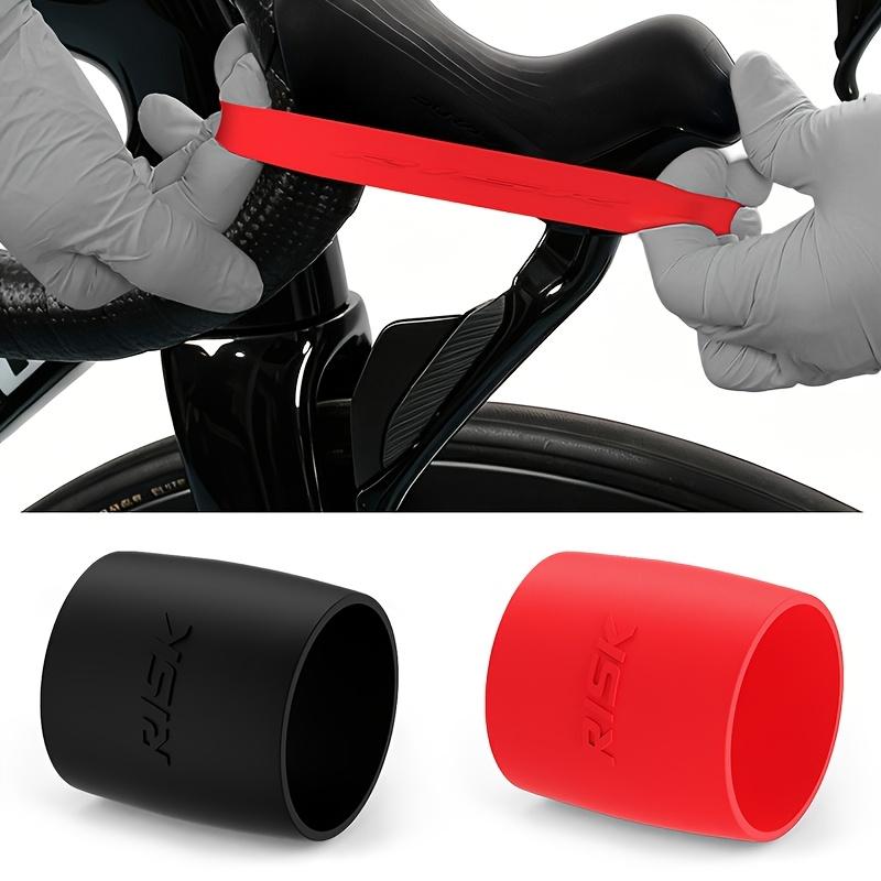 Bicycle Bar Tape Fixing Rings, Elastic Silicone Handlebar Tape End Caps, Anti-Slip Matte End, 2pcs