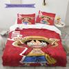 One Piece Monkey D Luffy Muster Bettwäsche Bettdecke Set Bettbezug Kissenbezug Zuhause Geburtstagsgeschenk(1 Bettbezug + 2 Kissenbezüge, ohne Füllung)