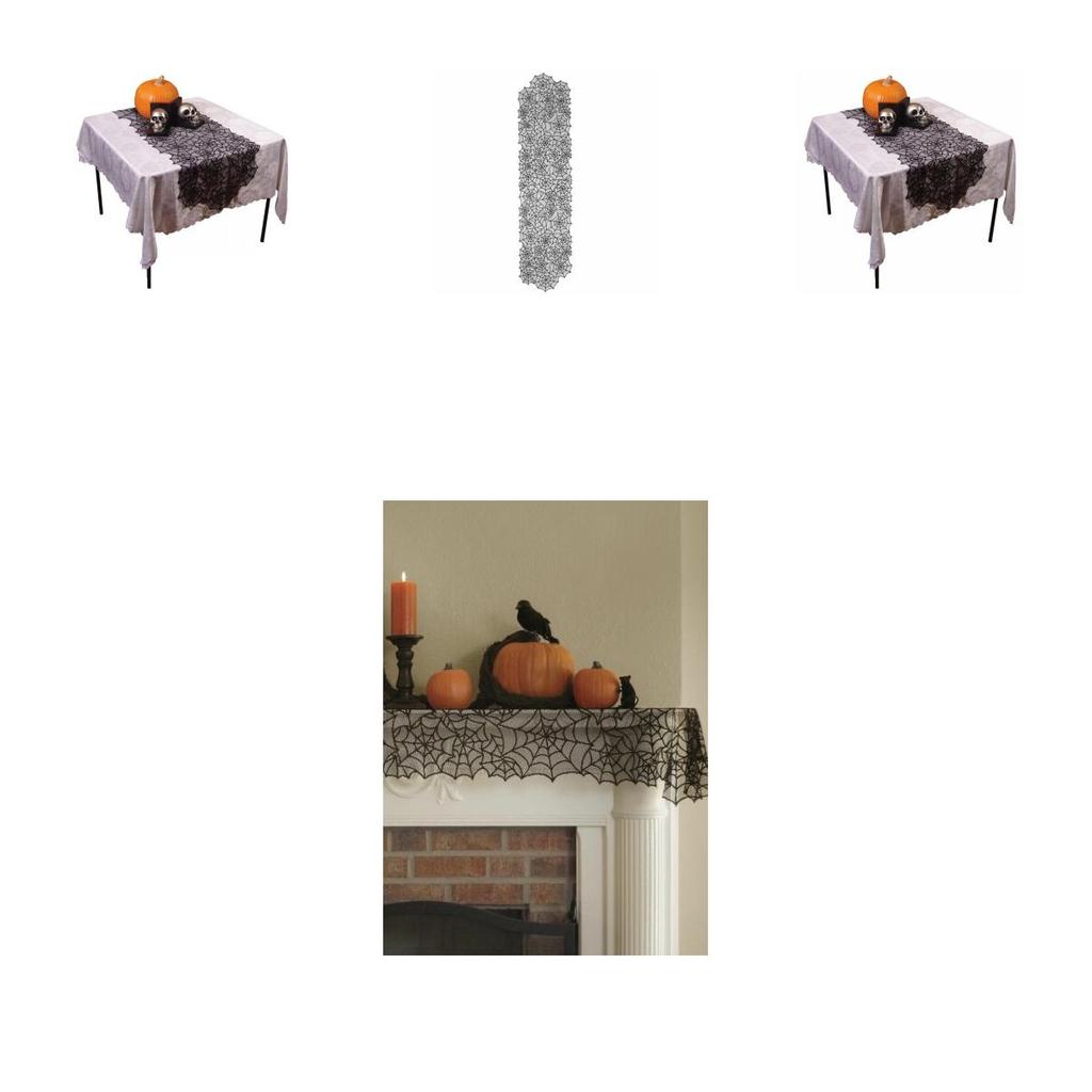 Halloween Spider Round Web Tablecloth Topper Premium Quality Classic Party Decor