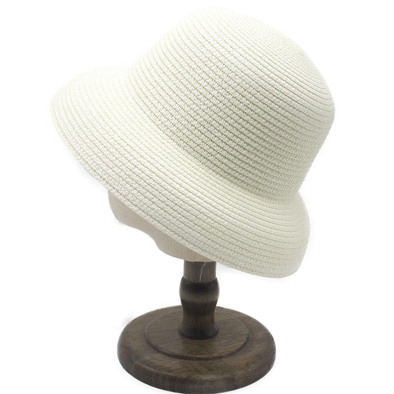 Straw Hat Women Summer Big Brim French Sunscreen Hepburn Wind Visor Beach Bucket Hat Foldable Visor Children