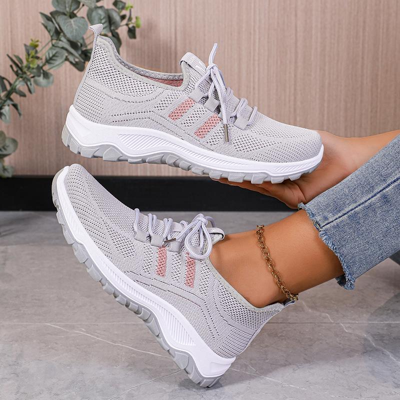 Fashion Spring Summer Casual Sports Shoes for Women Non Slip Mesh Breathable Knitted Sneakers Woman Light Comfort Slip On Walking Shoes
