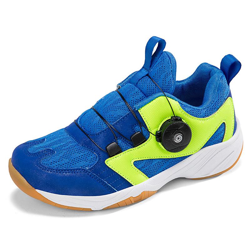Real carbon board professional badminton shoes magic buckle children's non-slip mesh classmates breathable sports shoes boys and girls