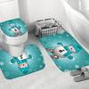 4Pcs Luxury Snowman Pattern Shower Curtain Sets Waterproof  for Bathroom Non-Slip Bathroom Rugs Lid Toilet Cover Bath Mat Bathroom Set