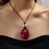 High-End Enamel Bean Pendant Long Necklace for Women – Stylish Cross-Border Design