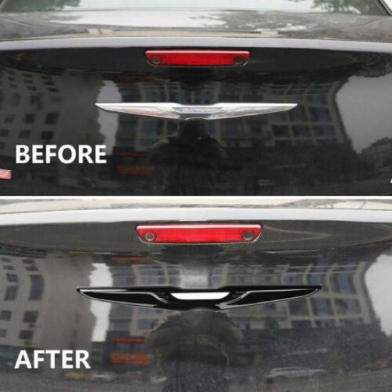 Glossy Black Rear Car Logo Badge Cover Trim For Chrysler 300 2011+ Accessories