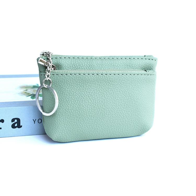Mini PU Leather Coin Purse Keychain Wallet Multifunctional Zipper Card Holder Fashion Key Bag Key Ring Small Wallet