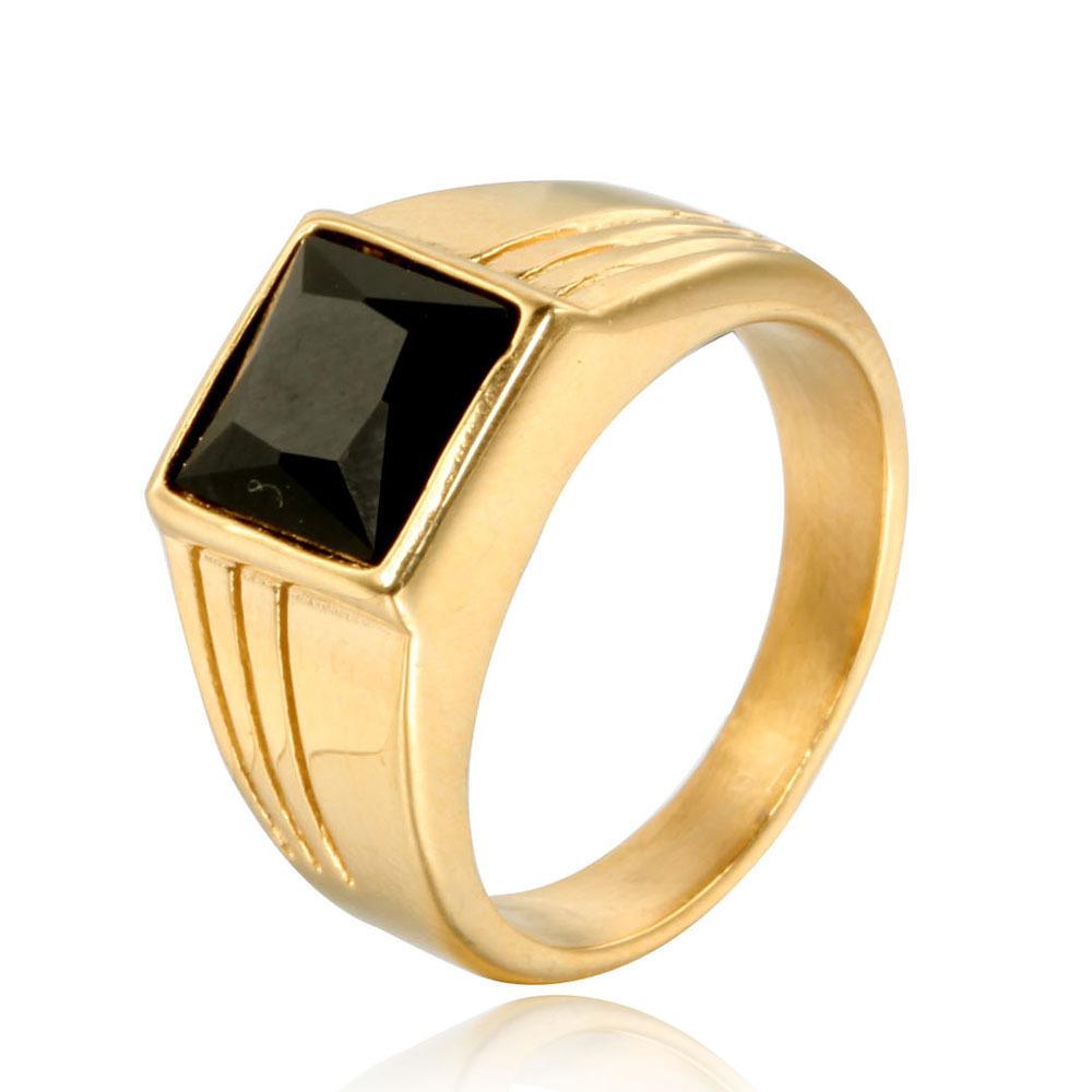 Multi Color Stone Rings for Men Women Hip Hop Punk High Quality Stainless Steel Ring Charm Party Jewelry Gift