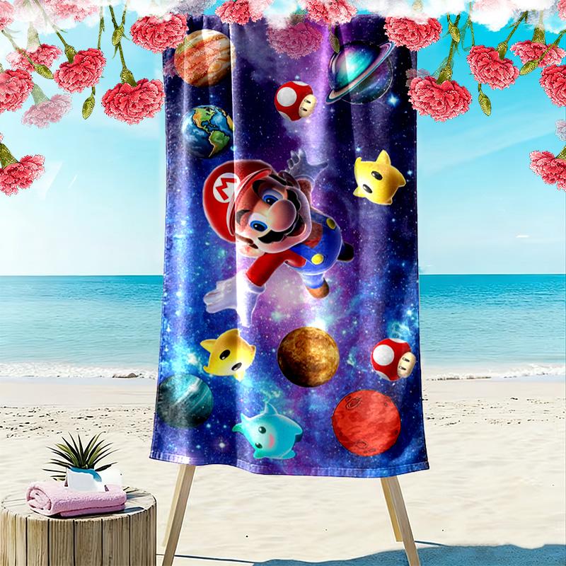 Bros Adventure Print Beach Towel, Large Soft Quick Dry Towel for Beach Camping Swimming