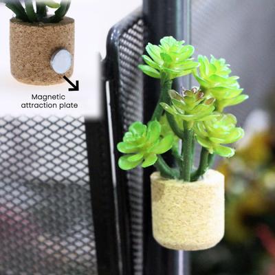Künstliche Topfpflanzen Kühlschrankmagnet Zuhause Büro Küche Spind Kühlschrank 3D Miniatur Korktopf Kunstblume Magnetische Dekoration Ornament