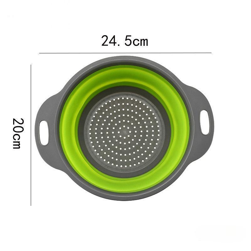 1/2pcs Multi-Use Silicone Colander Basket, for Washing Draining & Storing Produce, Collapsible Kitchen Strainer Gadget