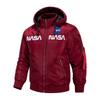 Men's Winter Hooded Padded Bomber Jacket Embroidered Quilted Flight Coat Loose Fit Casual Streetwear